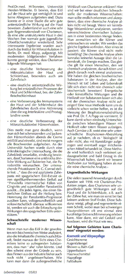 Artikel aus der Zeitschrift "Lebens(t)räume": Die Quintessenz des Lebens